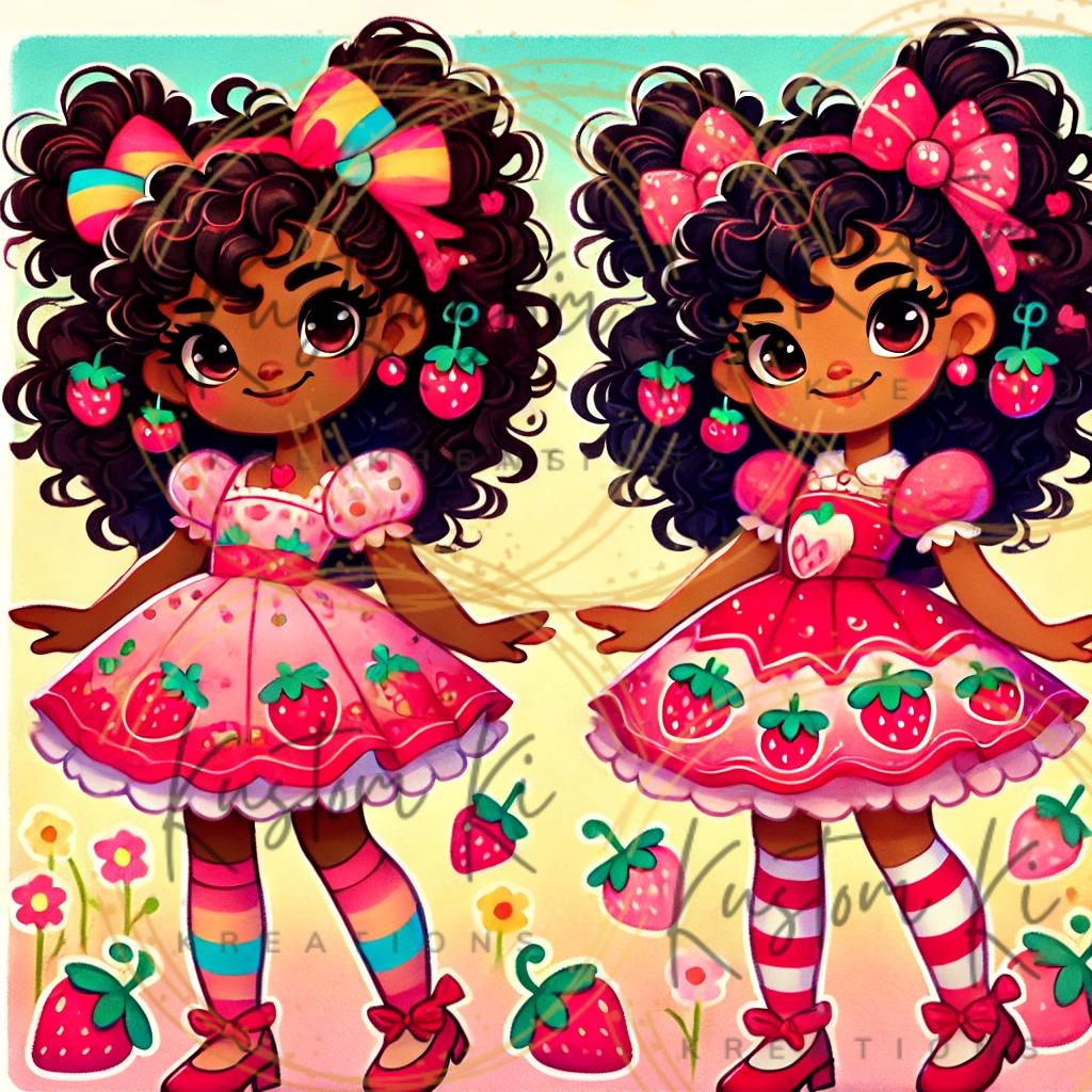African American Strawberry Girl Sisters