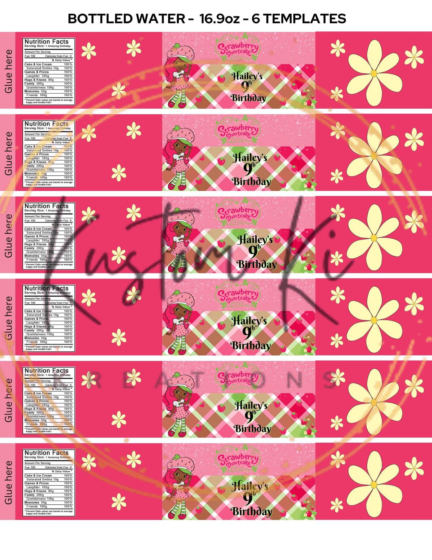 Caprisun and Waterbottle labels (2  editable templates and designs)