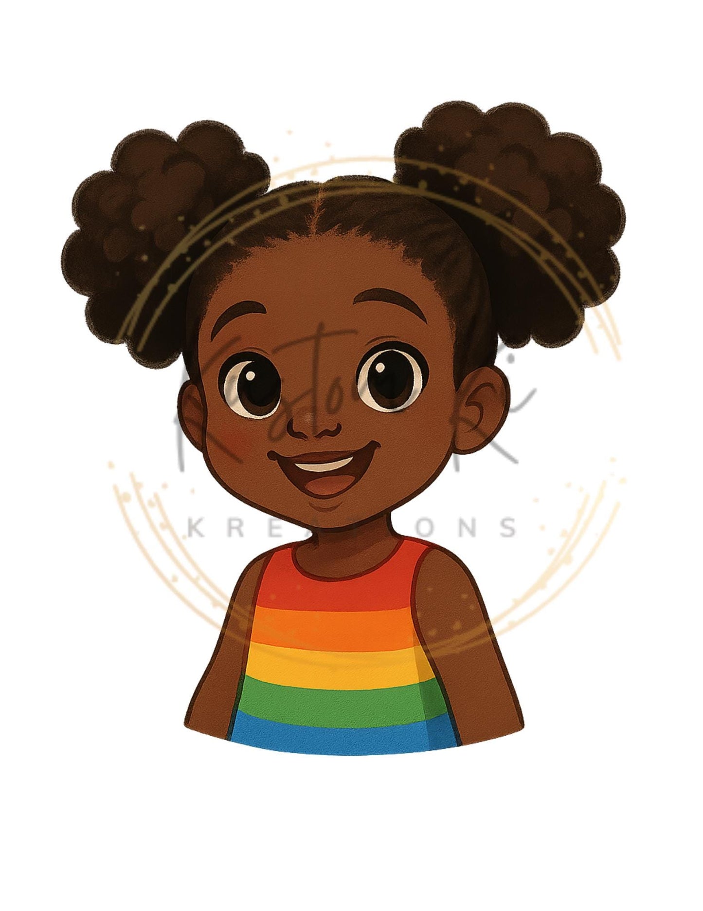 Cute African American Girl PNG Bundle | Afro Kids Clipart | Bright Colorful Cartoon Girls | Commercial Use
