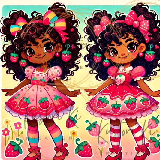 African American Strawberry Girl Sisters