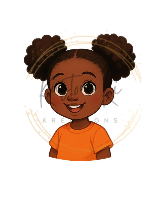 Cute African American Girl PNG Bundle | Afro Kids Clipart | Bright Colorful Cartoon Girls | Commercial Use