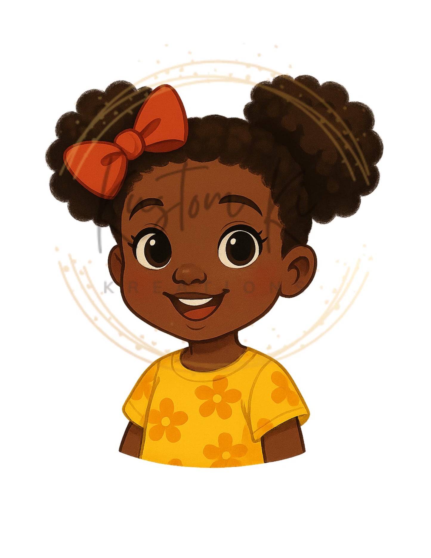 Cute African American Girl PNG Bundle | Afro Kids Clipart | Bright Colorful Cartoon Girls | Commercial Use