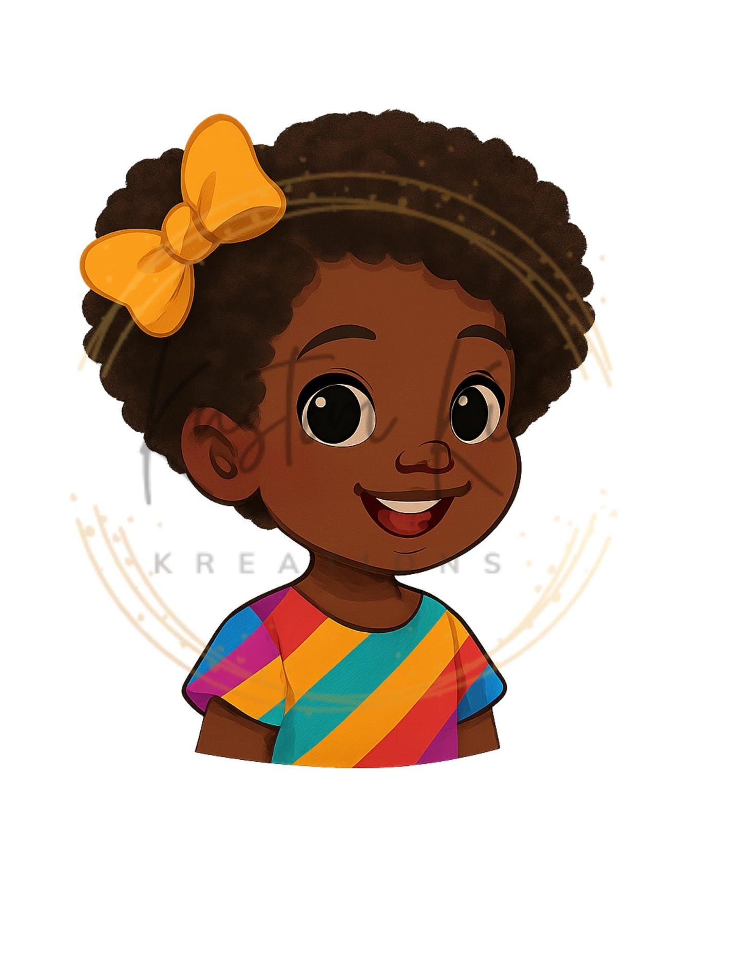 Cute African American Girl PNG Bundle | Afro Kids Clipart | Bright Colorful Cartoon Girls | Commercial Use