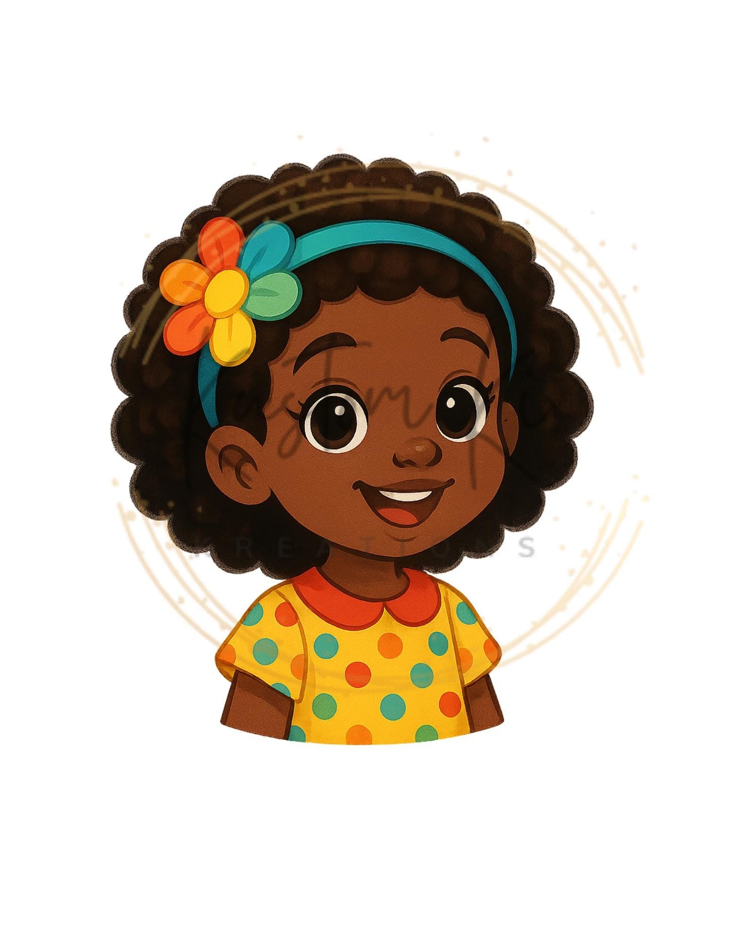 Cute African American Girl PNG Bundle | Afro Kids Clipart | Bright Colorful Cartoon Girls | Commercial Use